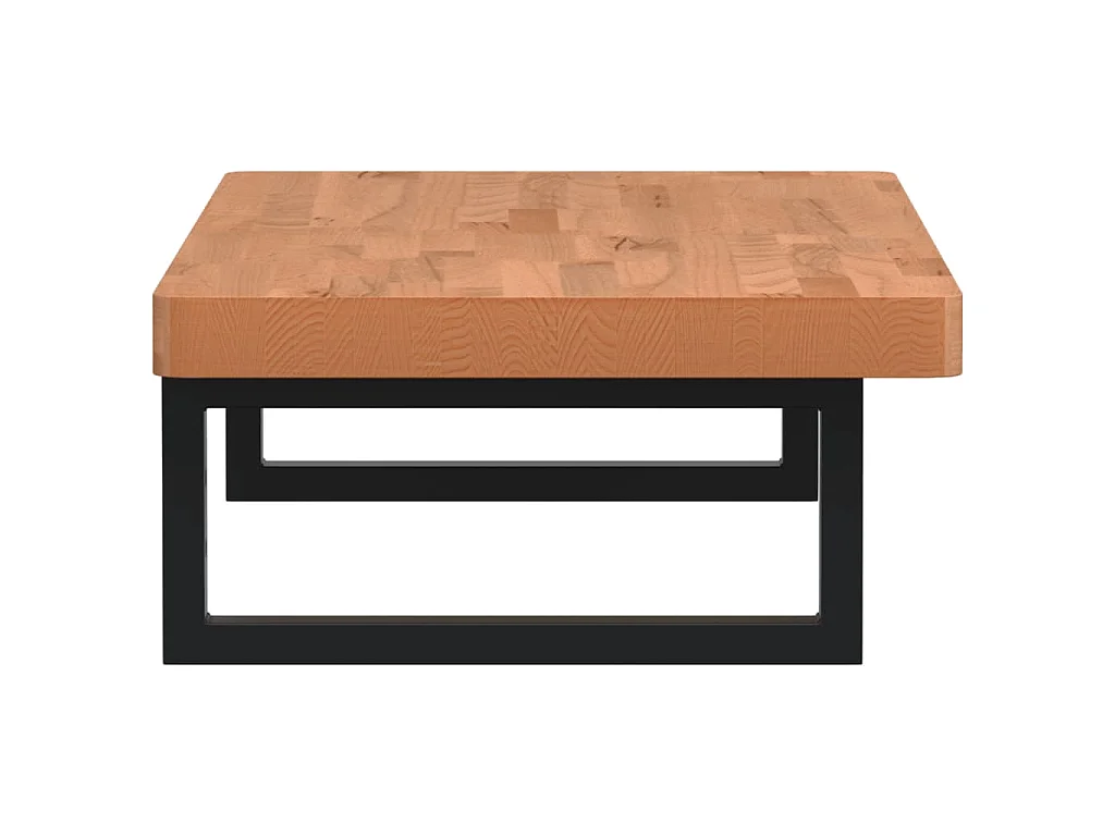 Waschbeckenregal Wandmontage Stahl und Massivholz Buche