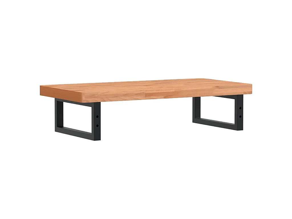 Waschbeckenregal Wandmontage Stahl und Massivholz Buche