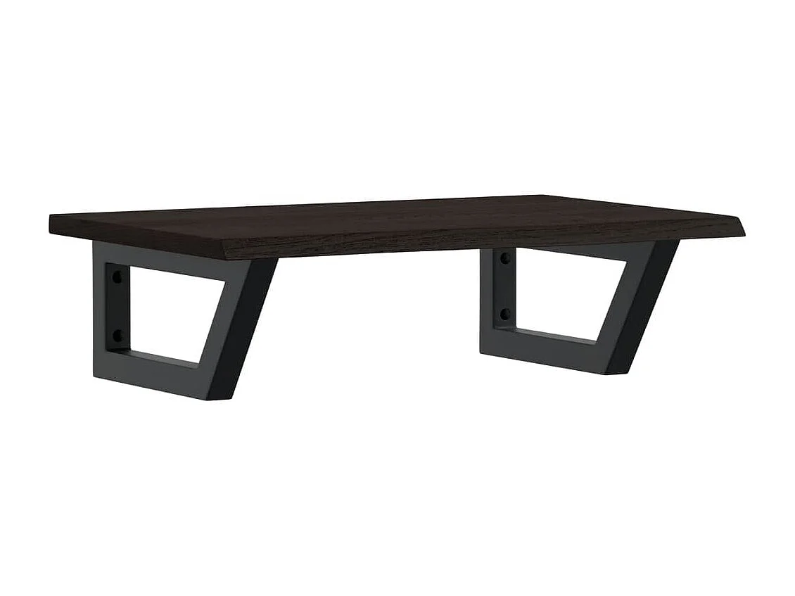 Waschtischplatte mit Halterung Stahl und Massivholz Eiche