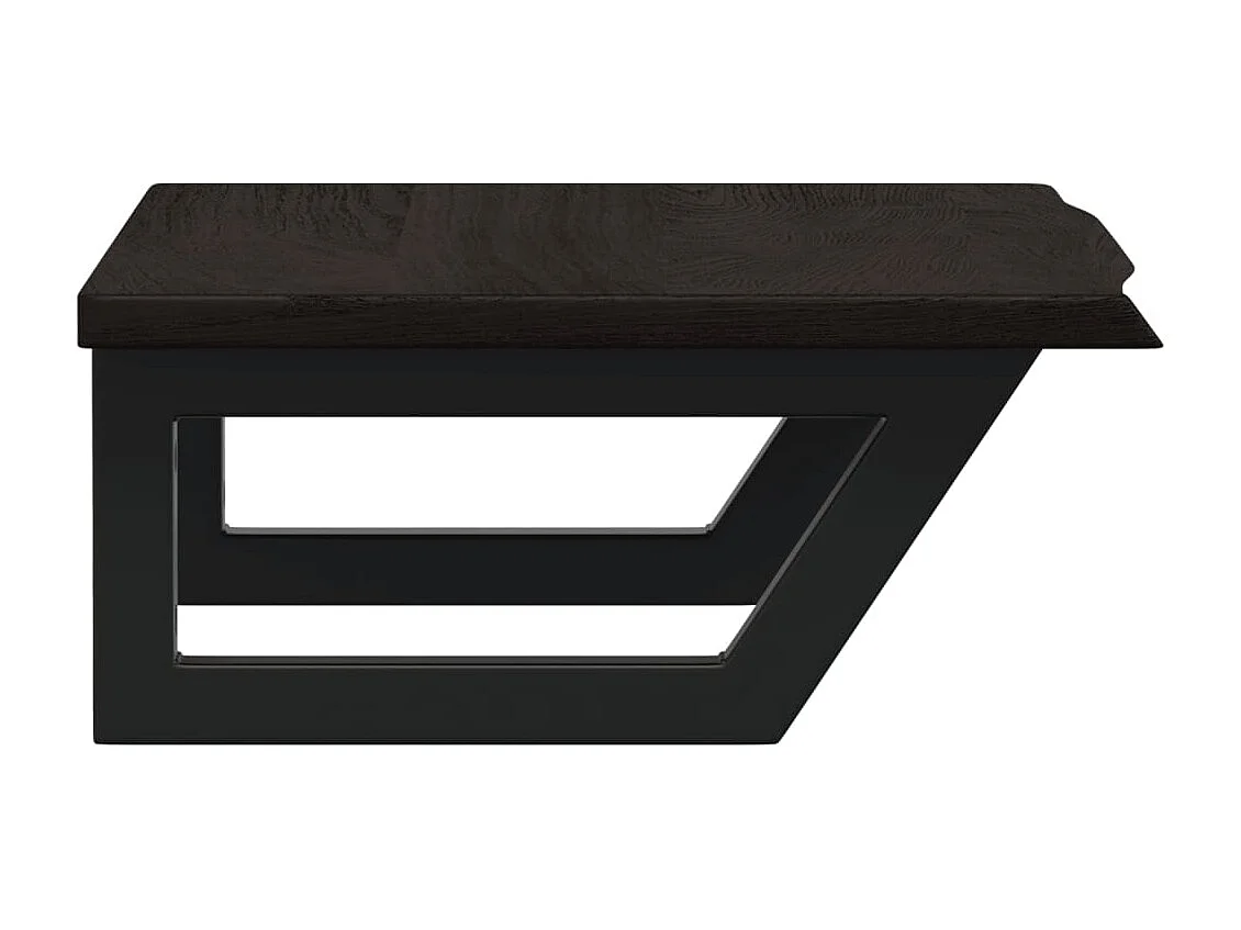 Waschtischplatte mit Halterung Stahl und Massivholz Eiche