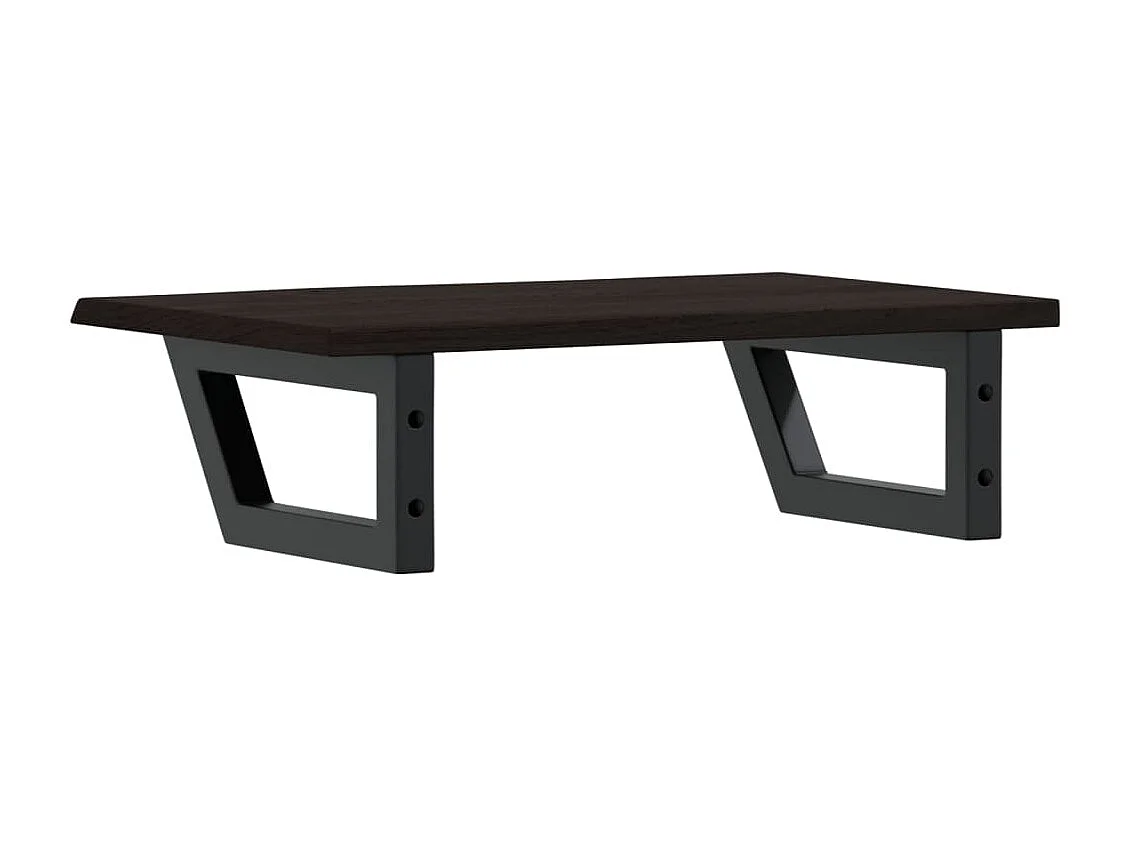 Waschtischplatte mit Halterung Stahl und Massivholz Eiche