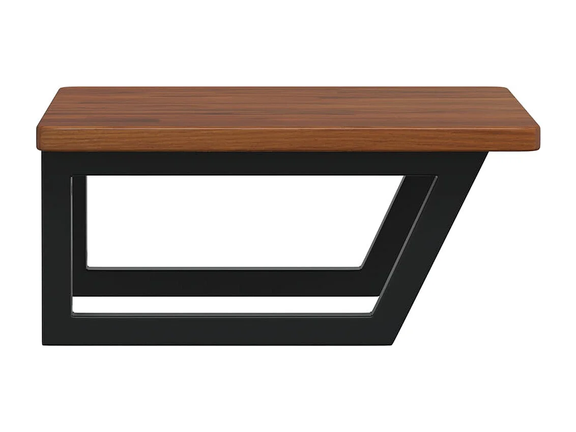 Ripiano a Parete per Lavabo in Acciaio e Massello di Rovere