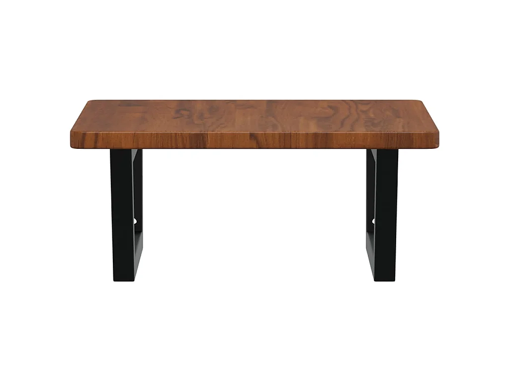 Estante de lavabo de pared de acero y madera maciza de roble