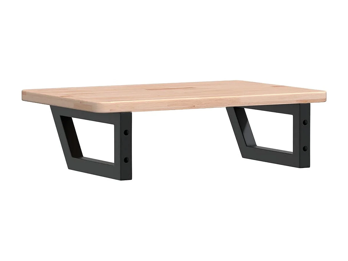 Étagère de vasque murale acier et bois de chêne massif