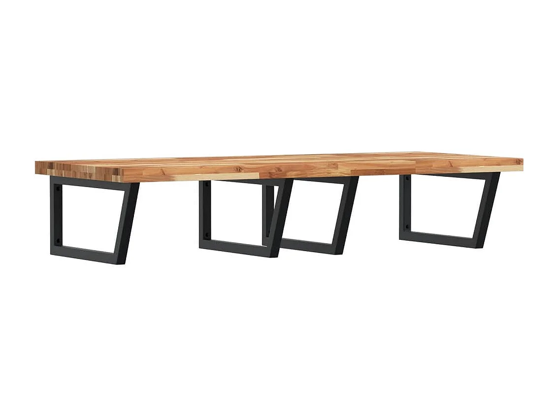 Waschbeckenregal Wandmontage Stahl und Akazienholz