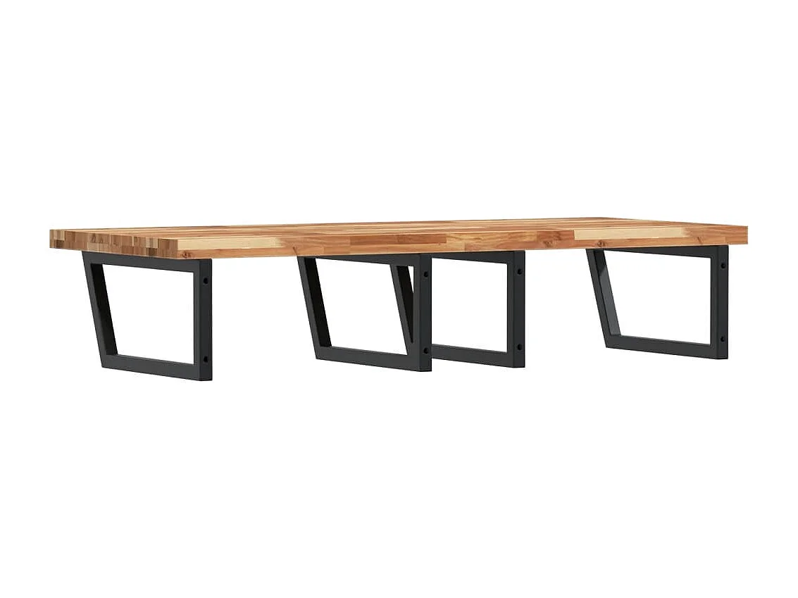 Waschbeckenregal Wandmontage Stahl und Akazienholz