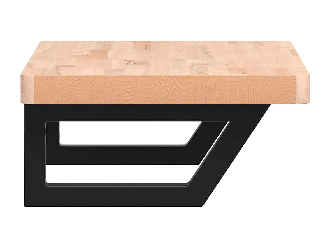 Étagère de vasque murale acier et bois massif de hêtre