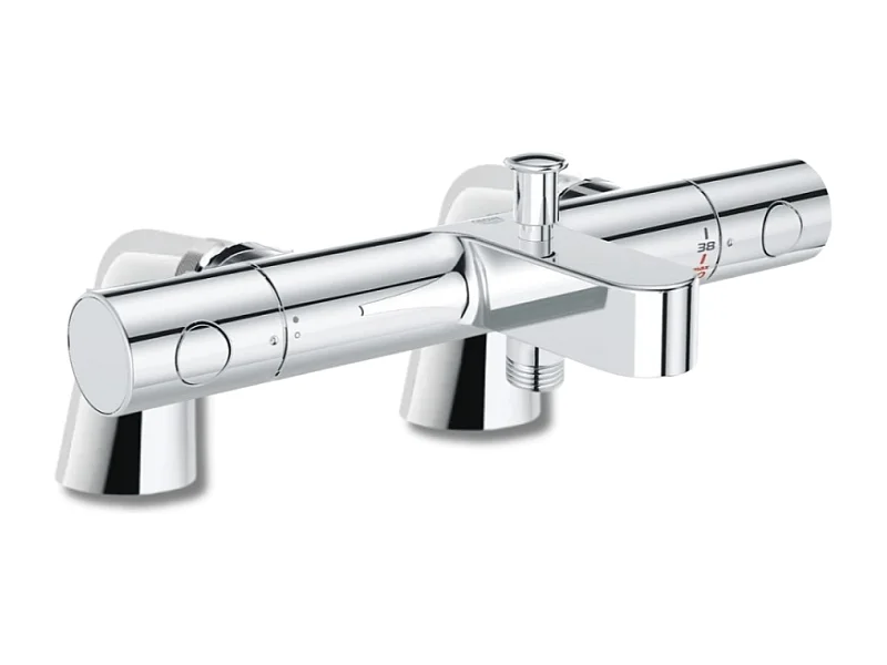 Mitigeur baignoire thermostatique GROHE Grohtherm 800 Cosmopolitan 1/2 + Colonnettes Luxe chromé