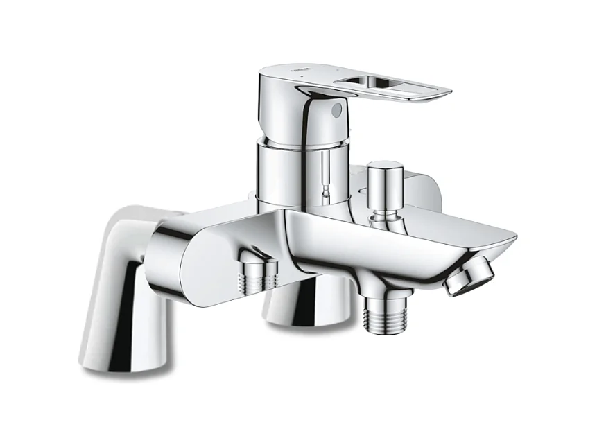 Mitigeur baignoire monocommande GROHE Start Loop chromé + Colonnettes Luxe chromé