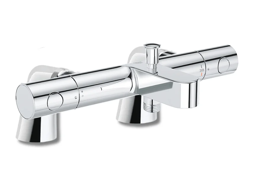 Mitigeur baignoire thermostatique GROHE Precision Get + Colonnettes Luxe chromé