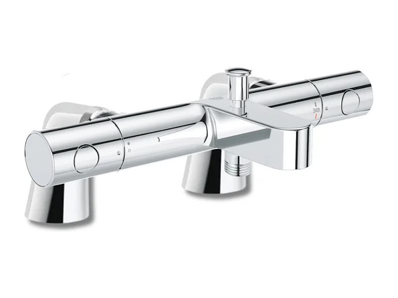 Mitigeur baignoire thermostatique GROHE Precision Get + Colonnettes Luxe chromé