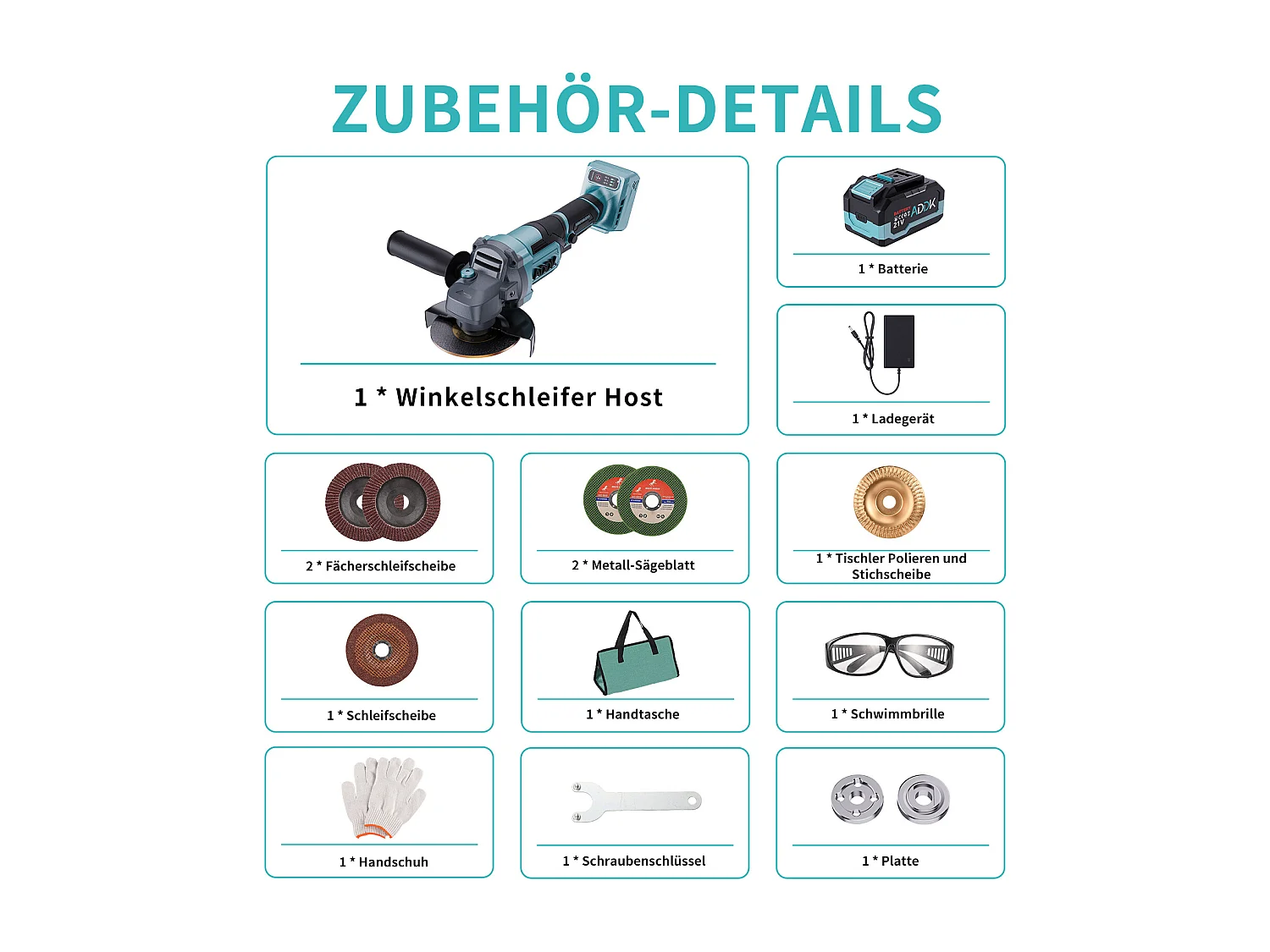 Meuleuse d'angle sans fil 21V, 125mm, outil moteur, 9,000 tr/min, meuleuse électrique en métal sans balais avec 6 vitesses variables