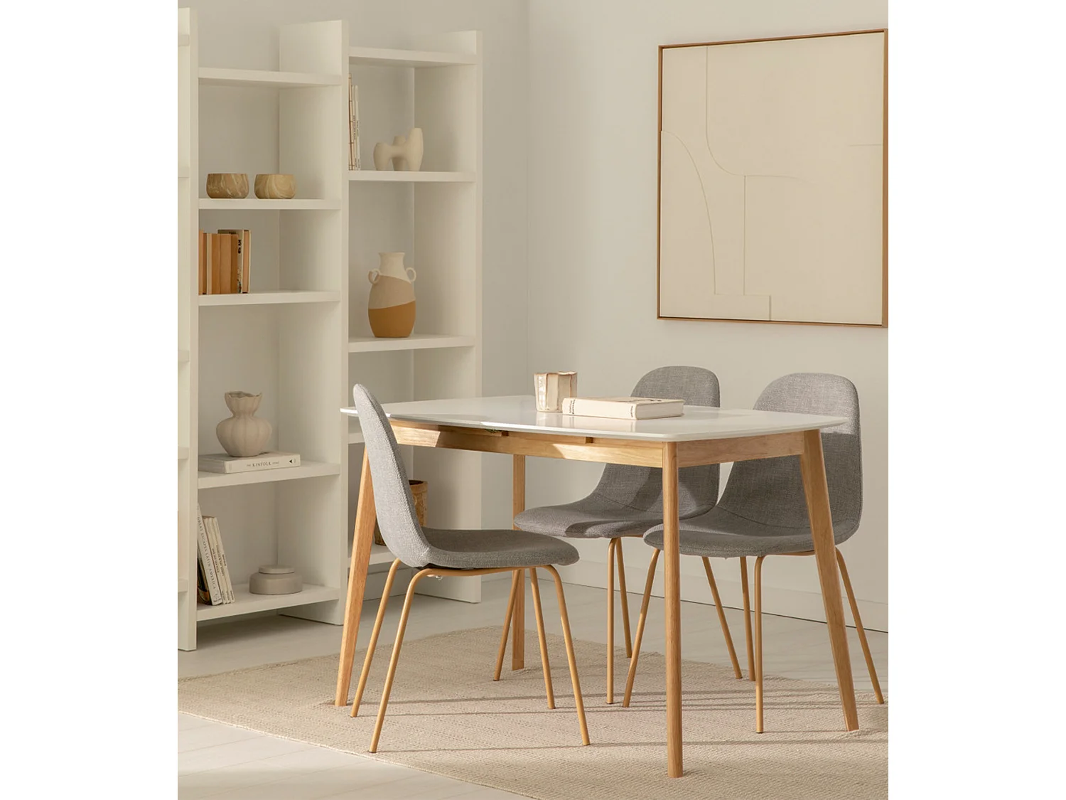 Mesa de comedor cocina extensible de 140 cm hasta a 180 cm para 8 comensales Costa
