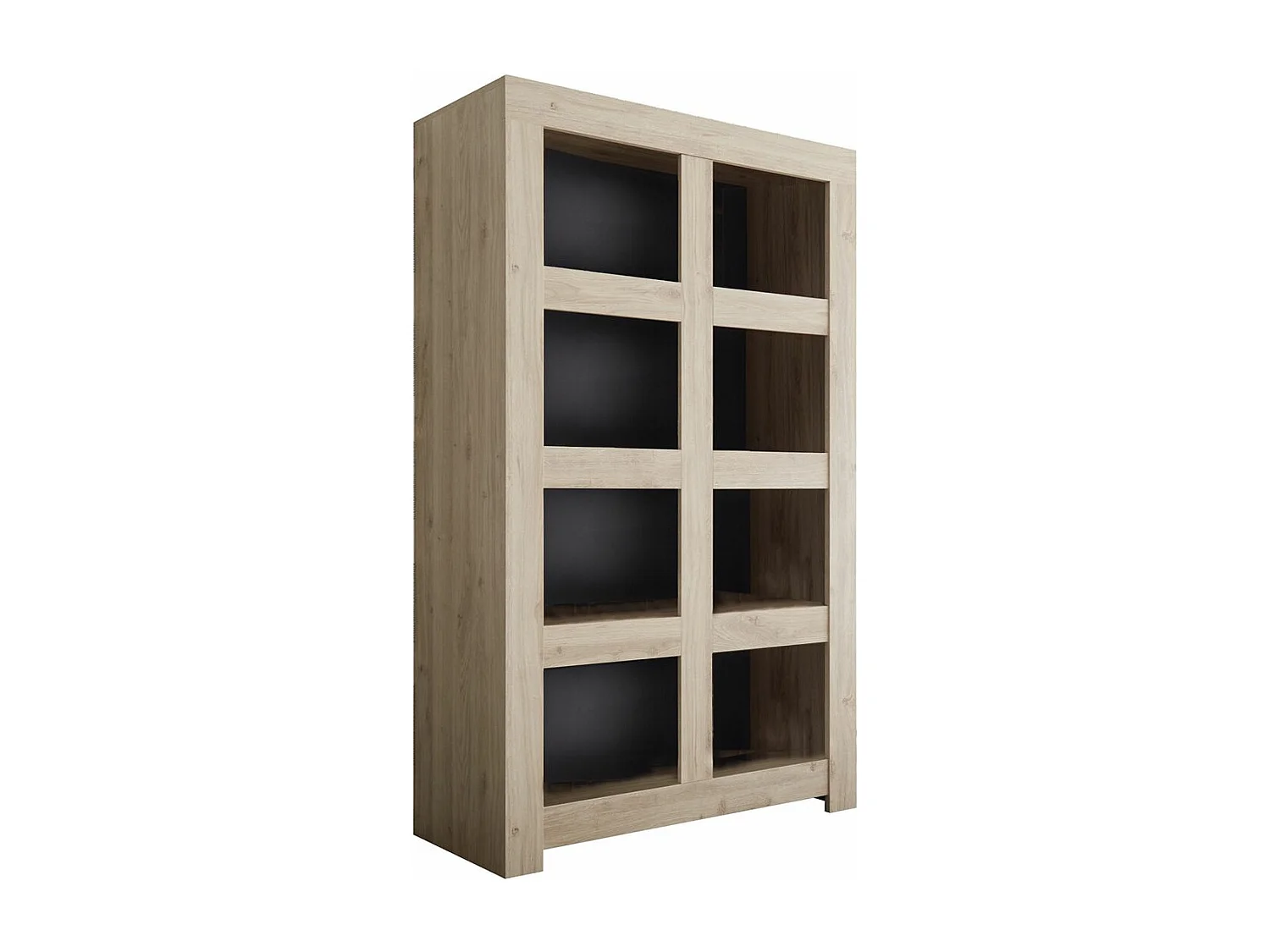 FIRMIN - Rangement Ouvert 8 Niches Aspect Bois Finition Cadiz