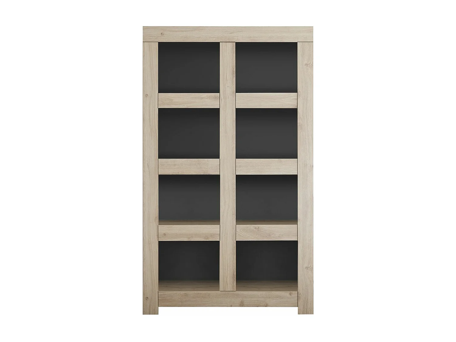 FIRMIN - Rangement Ouvert 8 Niches Aspect Bois Finition Cadiz