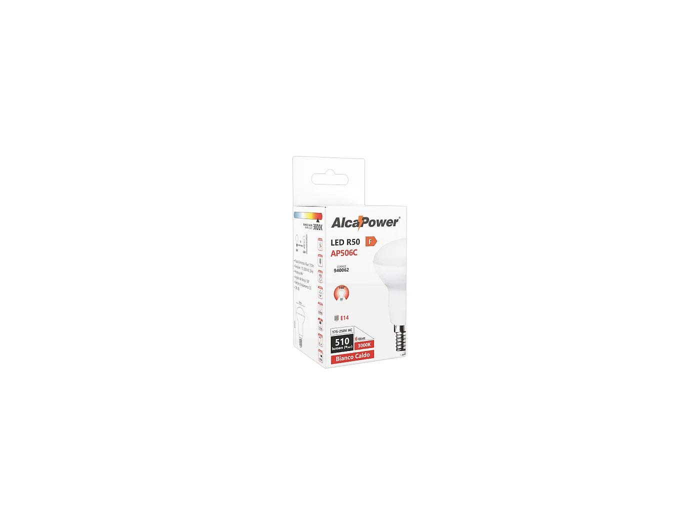 6W E14 3000K White Semi-Bulb LED Bulb