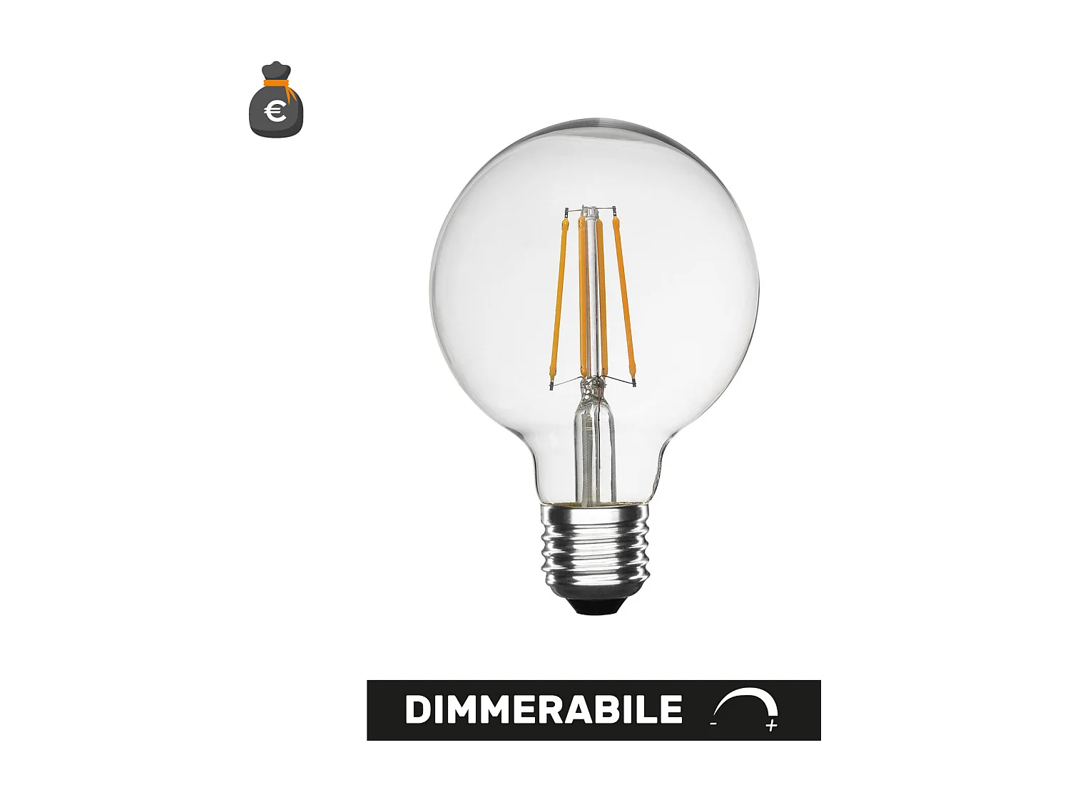 Lampadina a led Globo G95 Dimmerabile 10W 2700K E27