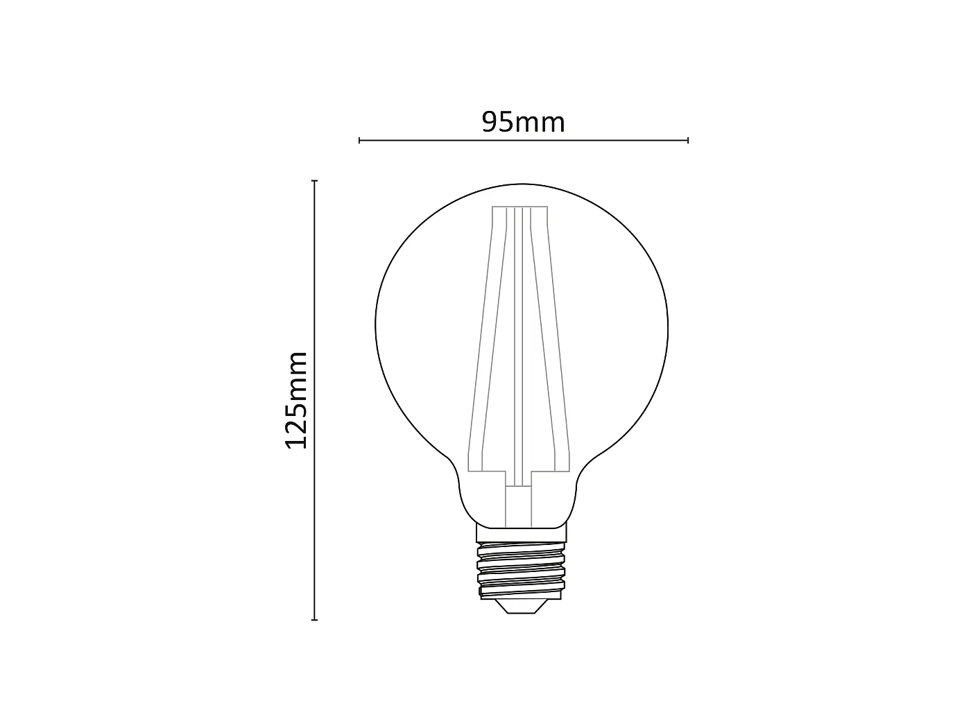 Lâmpada LED globo E27 G95 10W 2700K regulável
