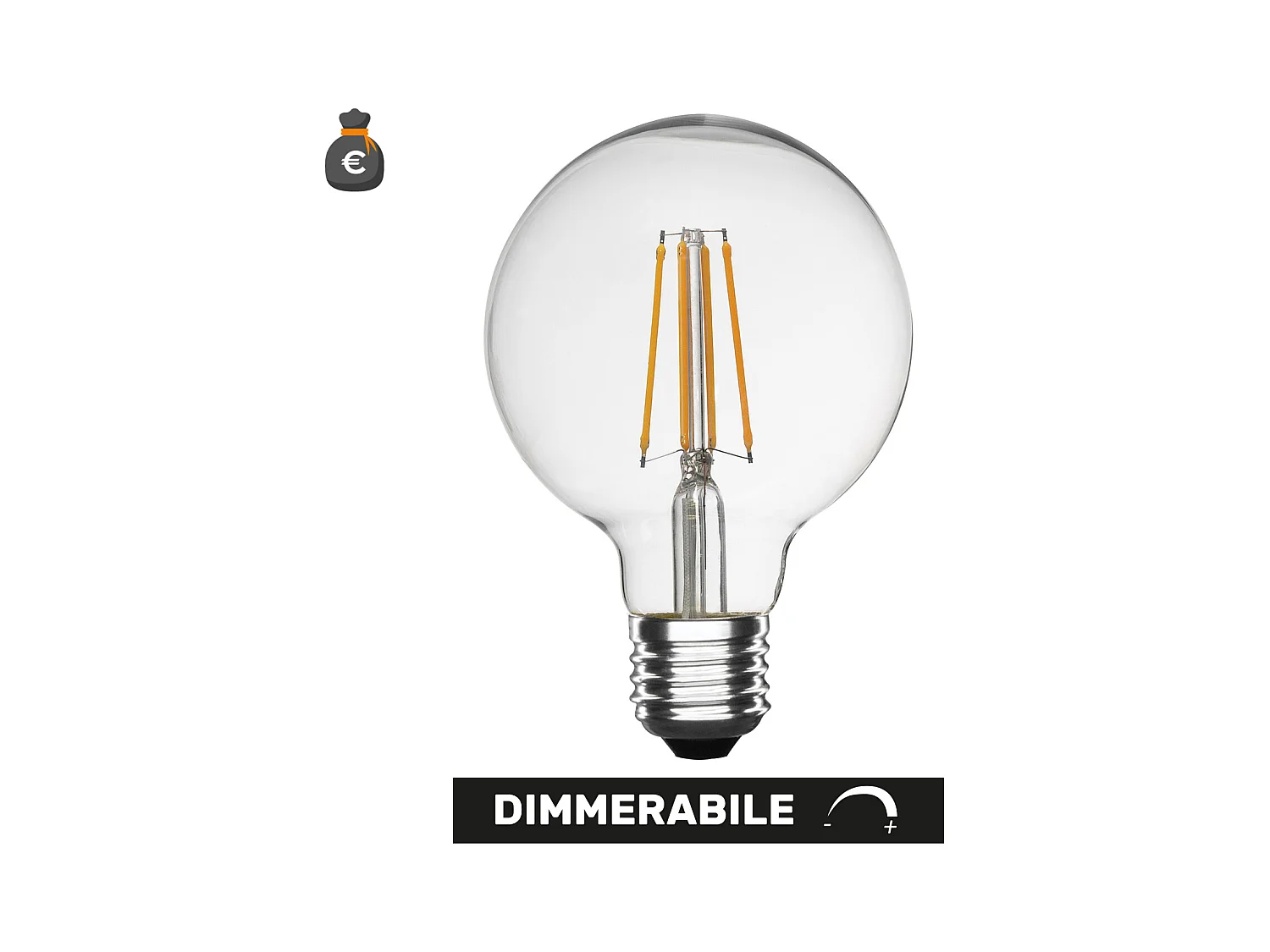Lampadina a led Globo G125 Dimmerabile 10W 2700K E27