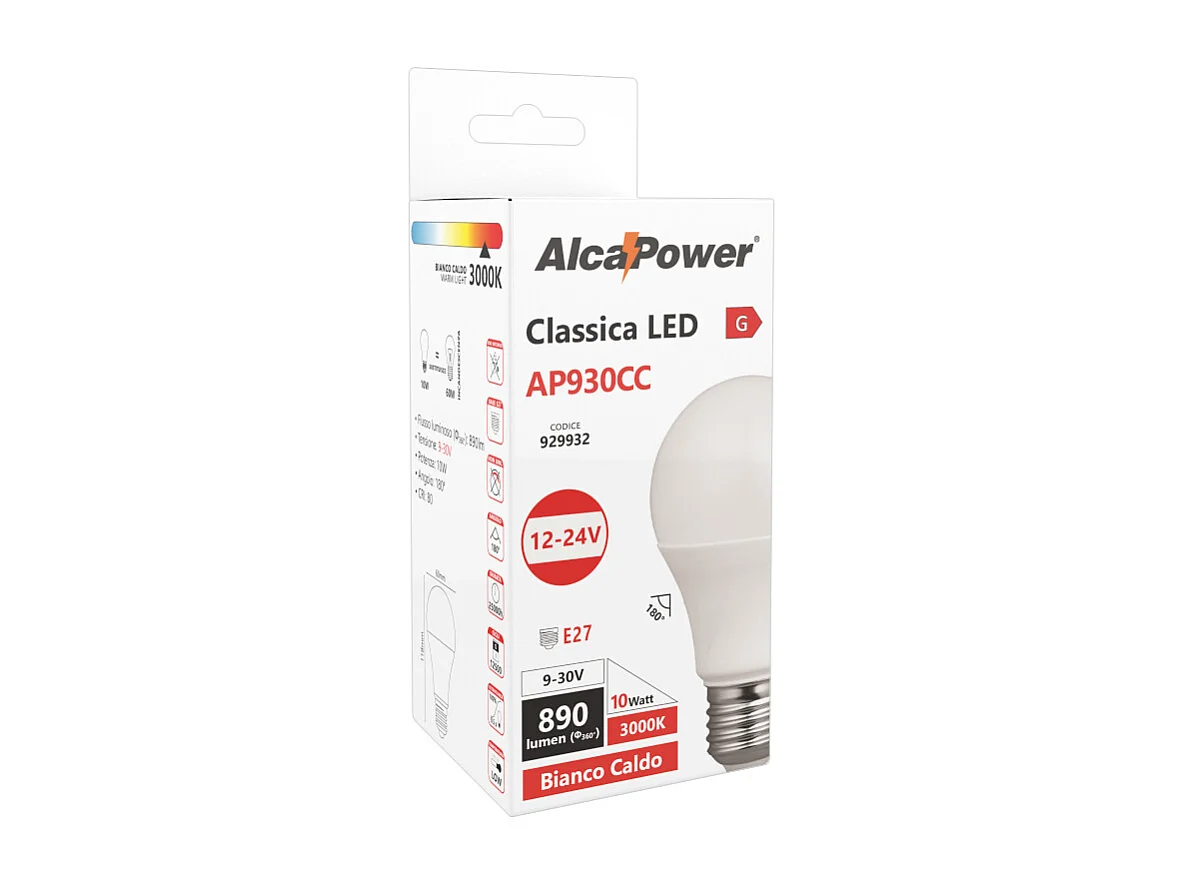 Klassieke LED-lamp 10W E27 12-24V 3000K