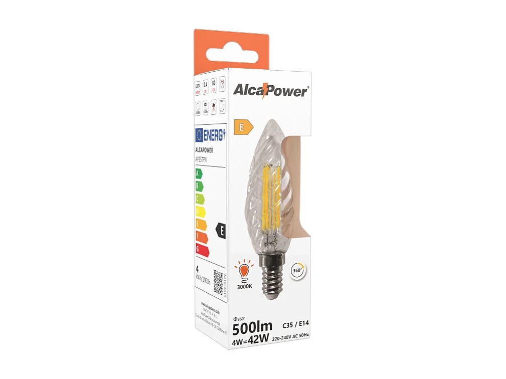 Ampoule LED à filament torsadé 4W E14 3000K