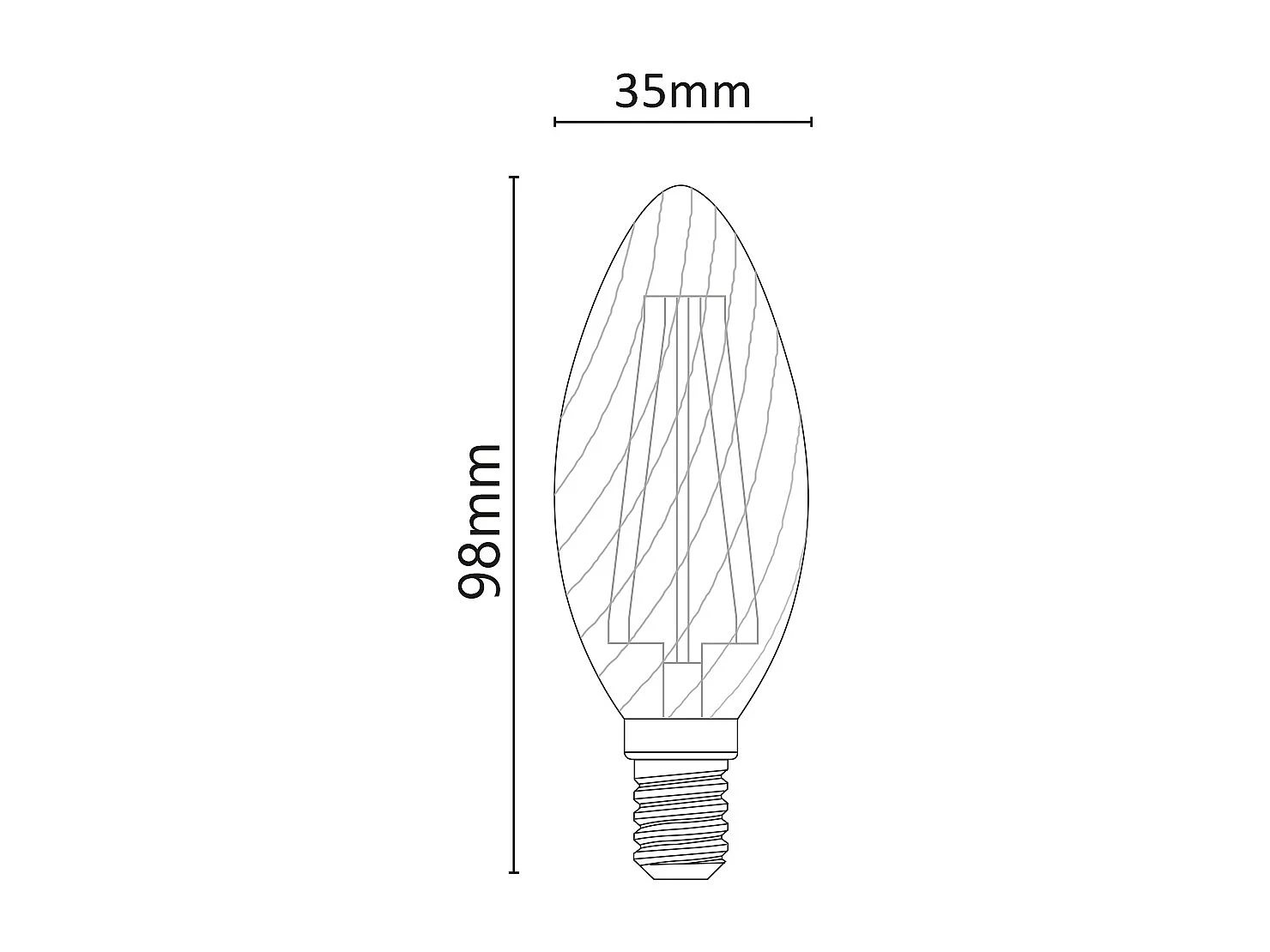 Lampadina a Led a Tortiglione Filamento 4W E14 3000K