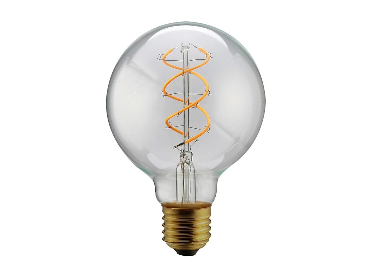 Ampoule globe LED transparente à filament spiralé 5W 2200K G125