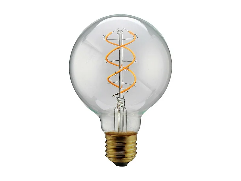 Lâmpada globo LED transparente com filamento espiral 5W 2200K G125