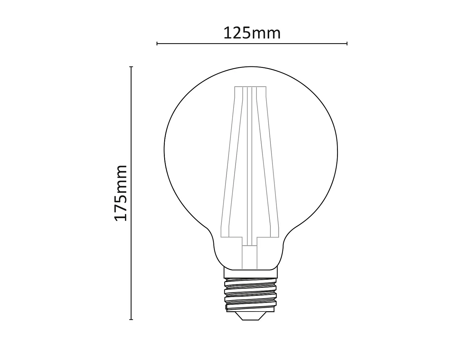 Ampoule LED à filament globe transparent 10W G125 1400lumen 4000K