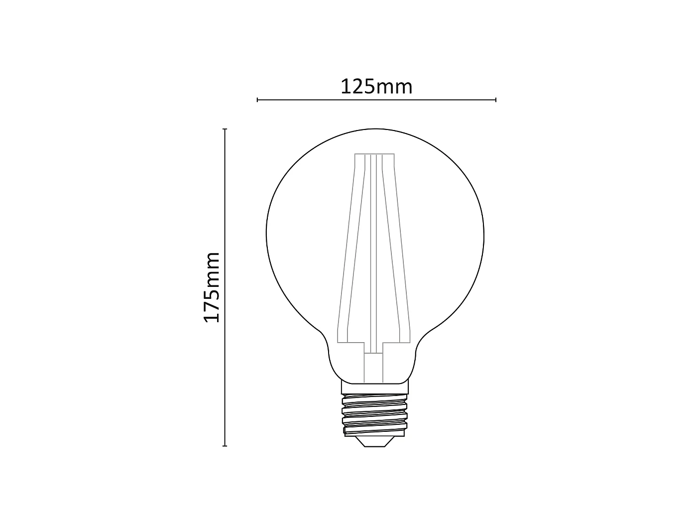 Ampoule LED à filament globe transparent 10W G125 1400lumen 4000K