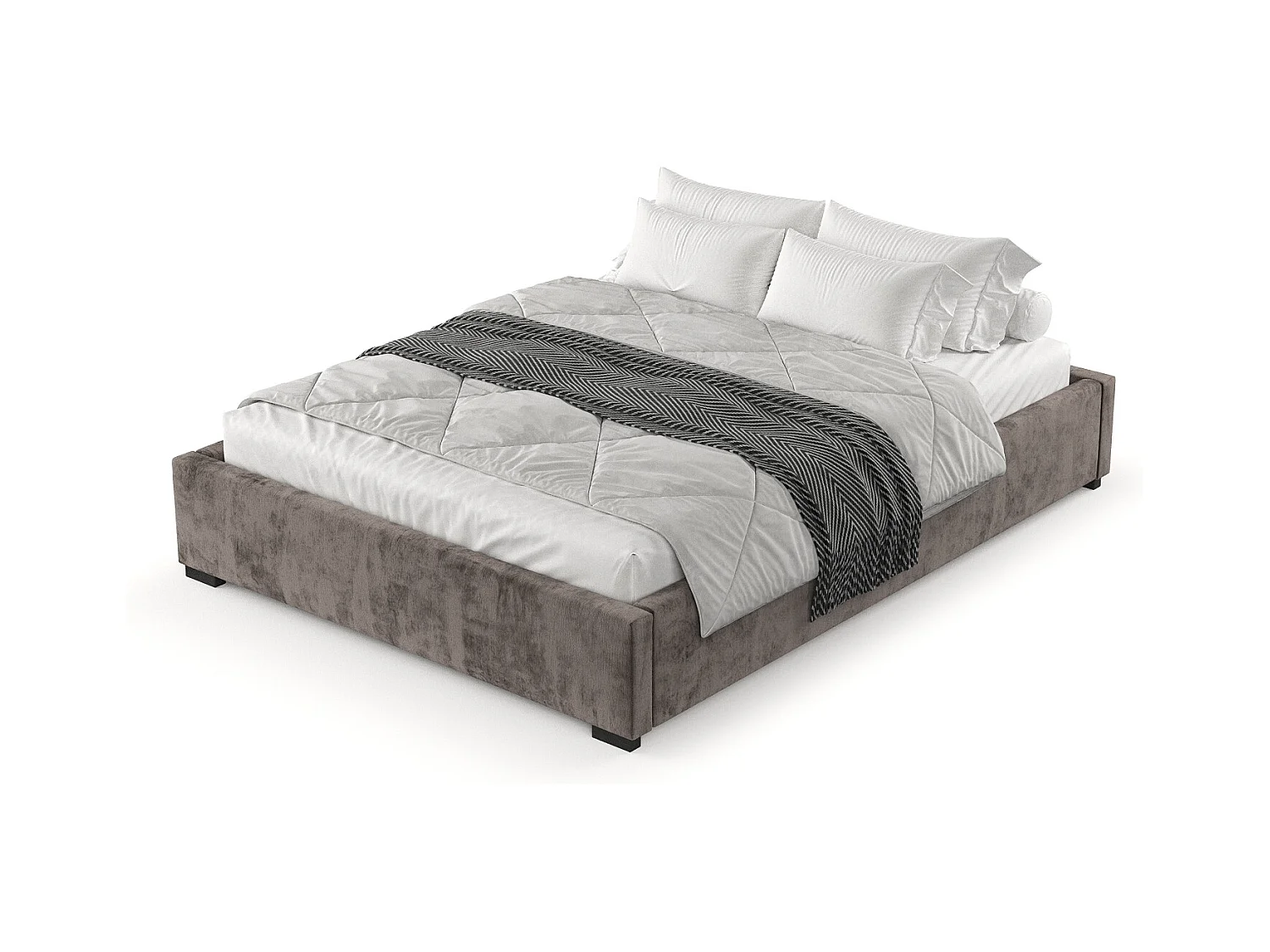 Lit coffre Maple - 160 x 200 cm - chenille - brun