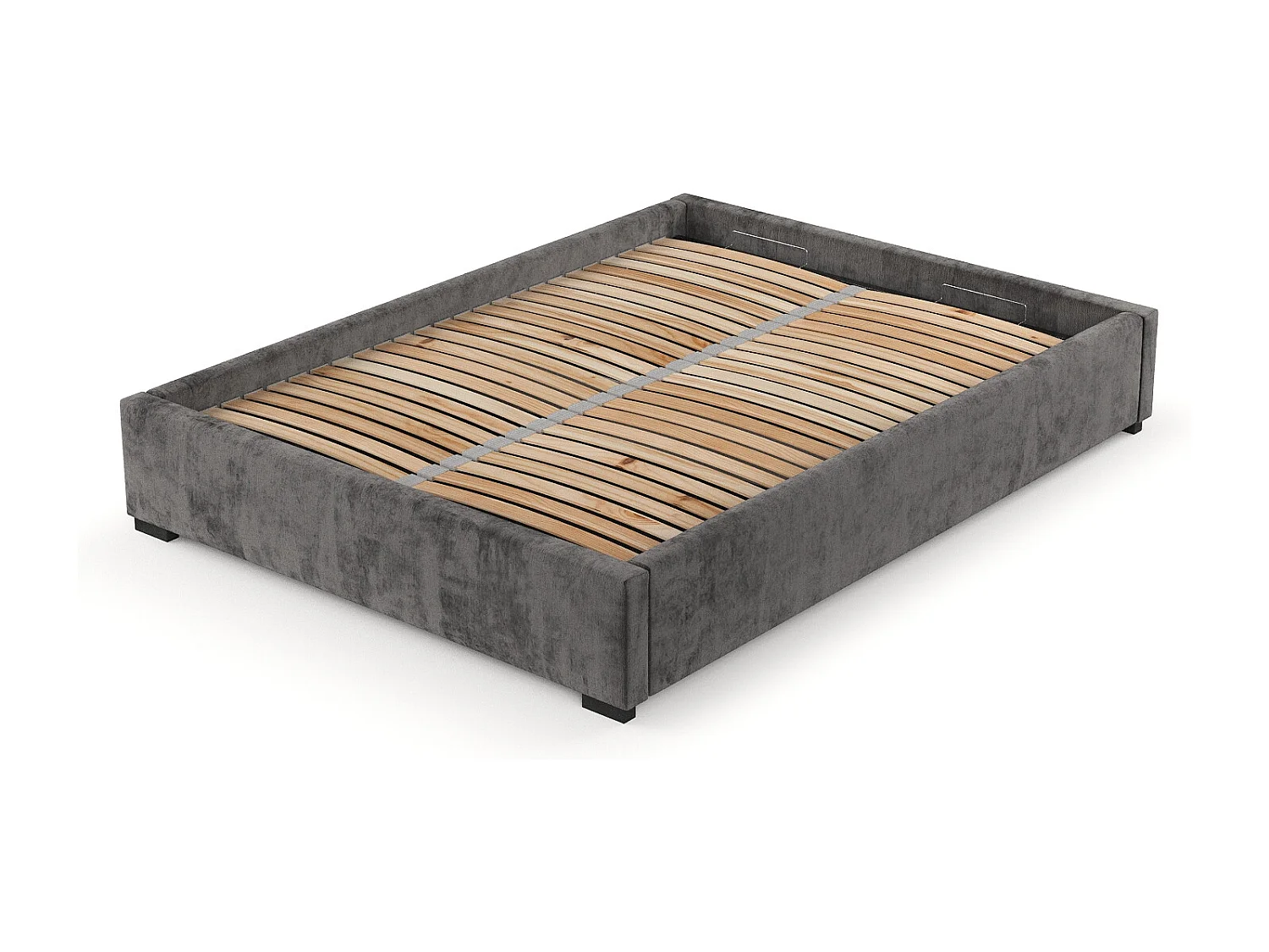 Polsterbett Maple - 120 x 200 cm - Chenille-Stoff - dunkelgrau