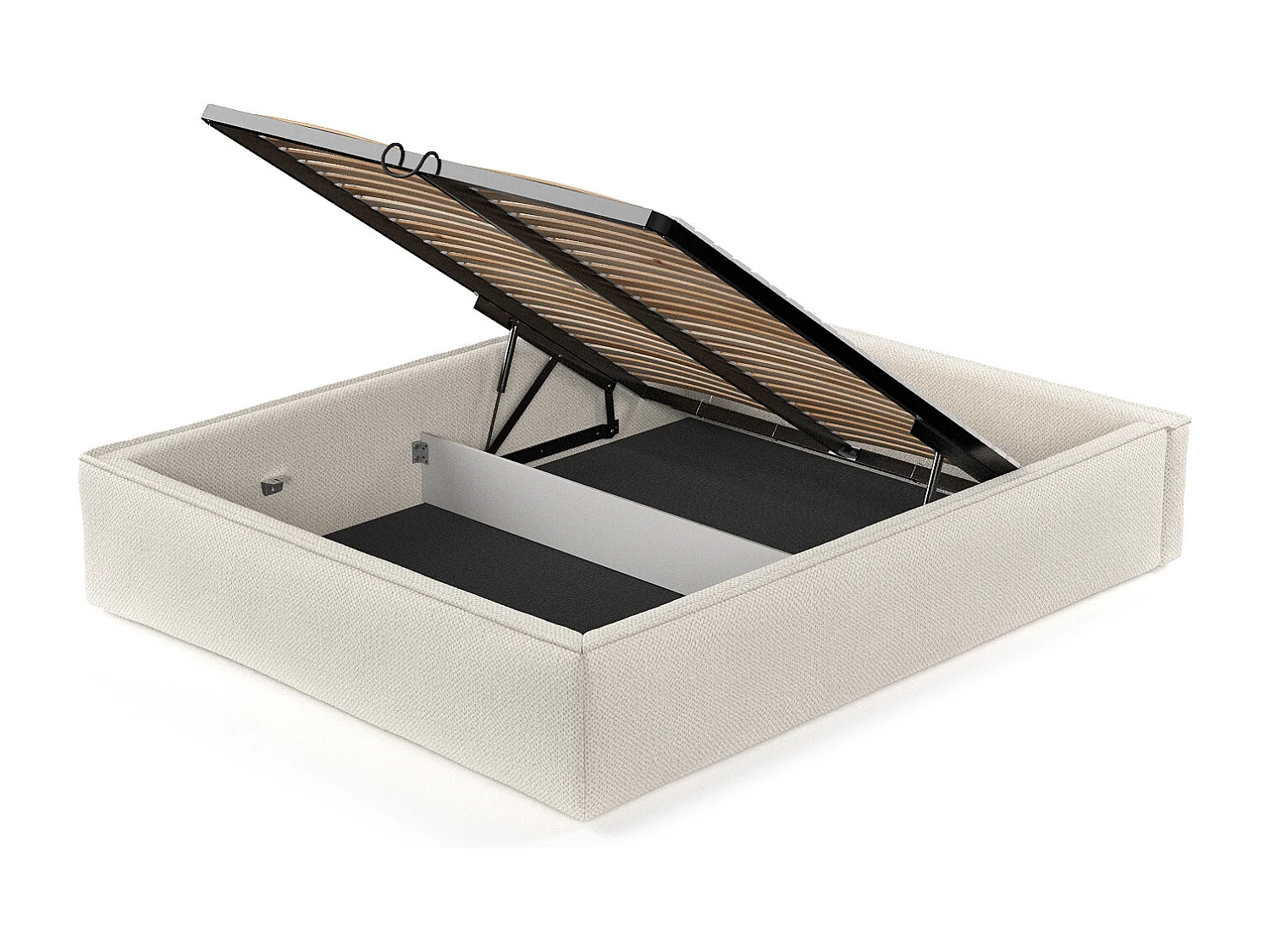 Lit coffre Alvar - 180 x 200 cm - chenille - beige