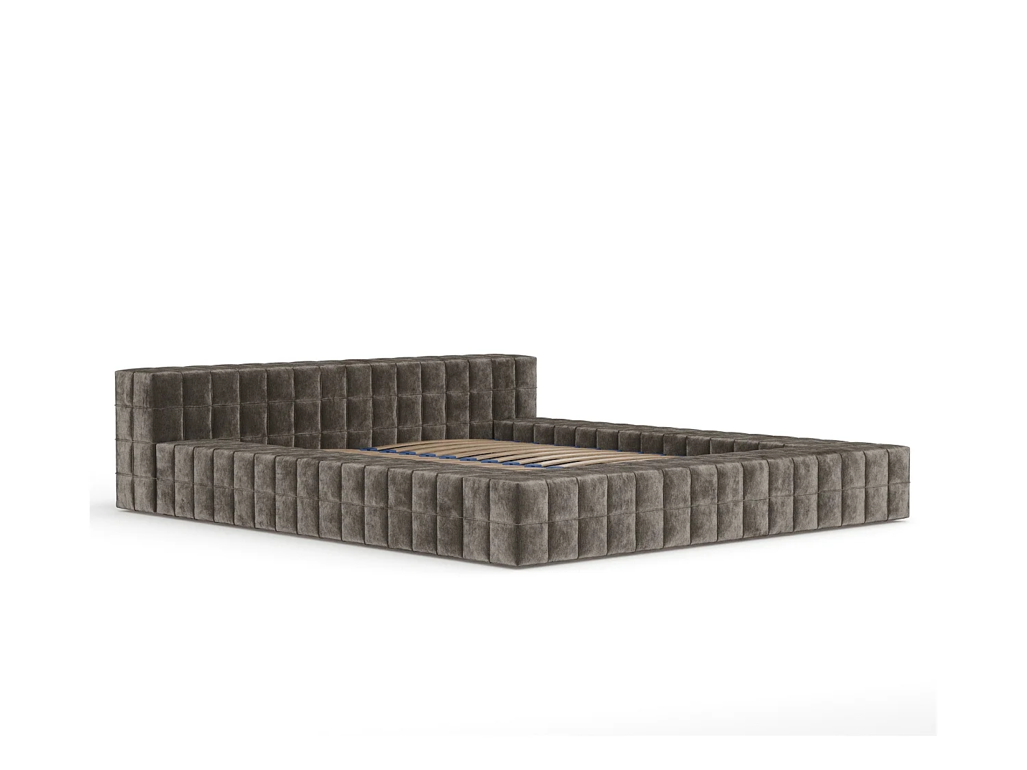 Polsterbett Nessino - 160 x 200 cm - Chenille-Stoff - braun