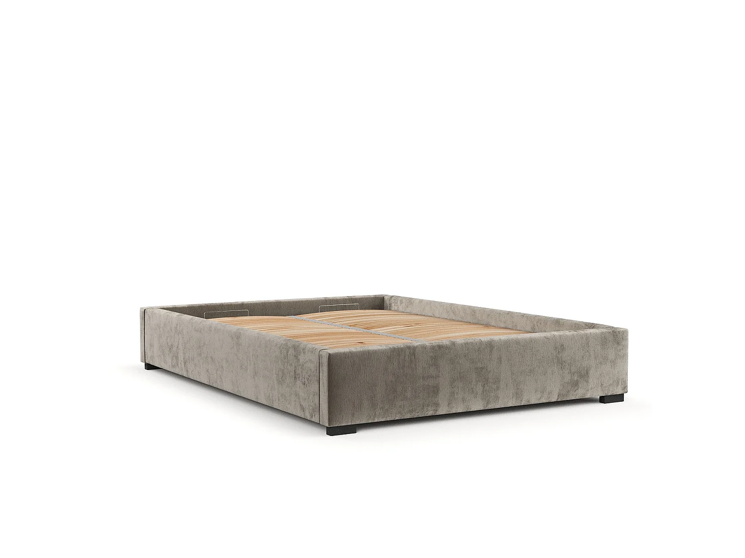 Lit coffre Maple - 160 x 200 cm - chenille - beige