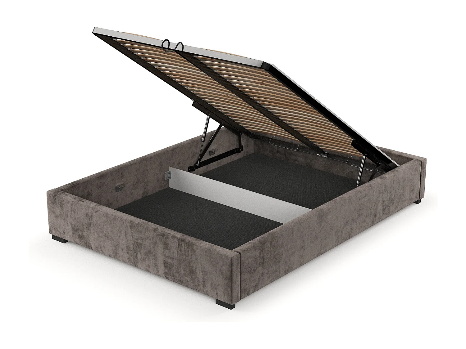 Lit coffre Maple - 180 x 200 cm - chenille - brun