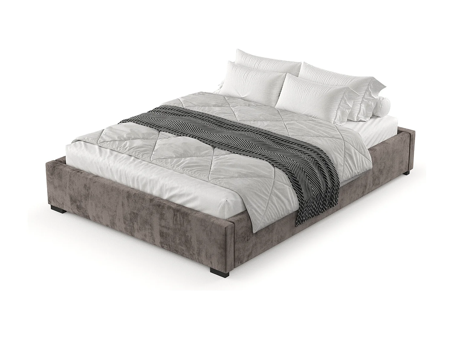 Lit coffre Maple - 180 x 200 cm - chenille - brun