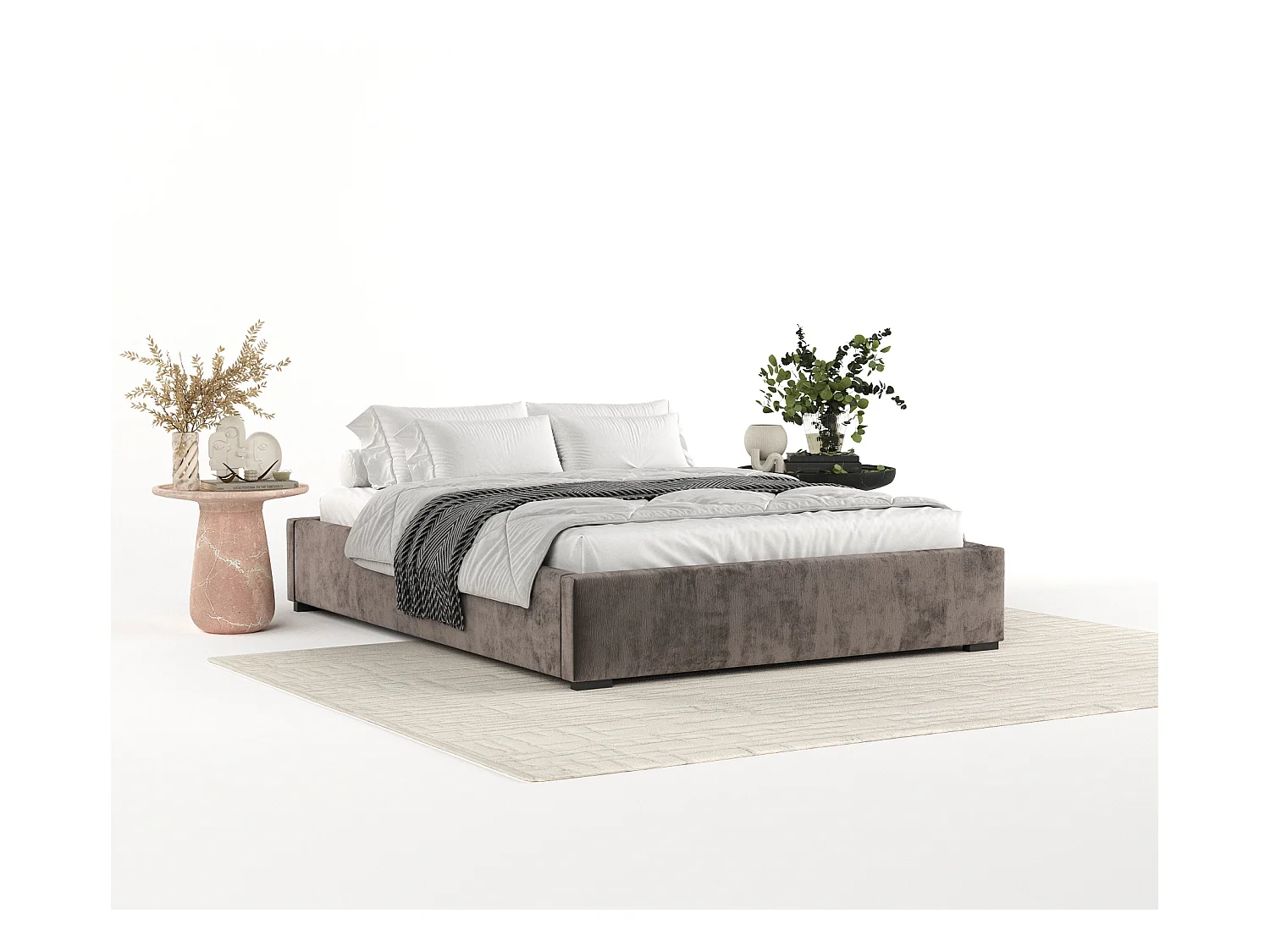Lit coffre Maple - 180 x 200 cm - chenille - brun