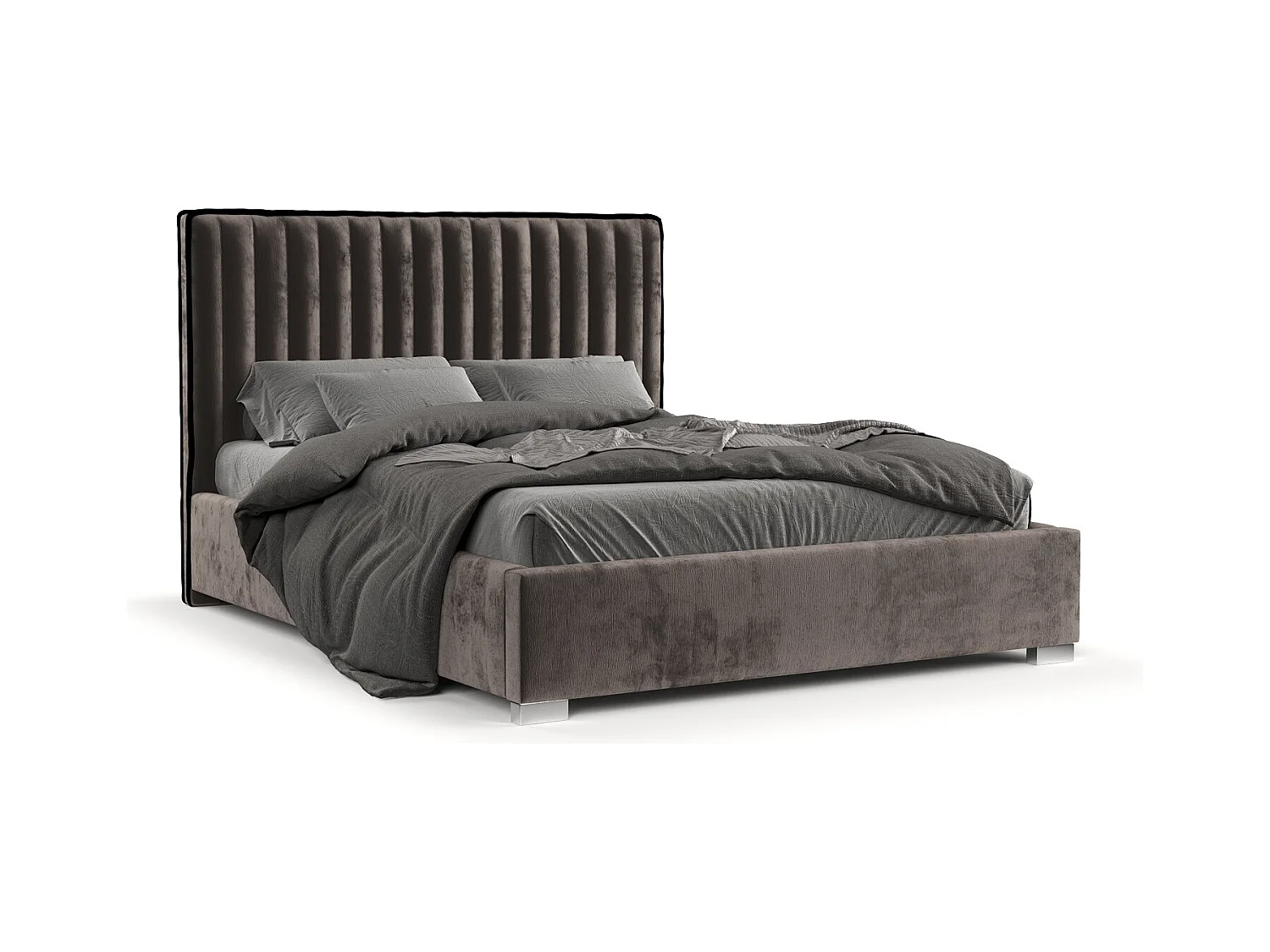 Polsterbett Breeze - 160 x 200 cm - Chenille-Stoff - braun