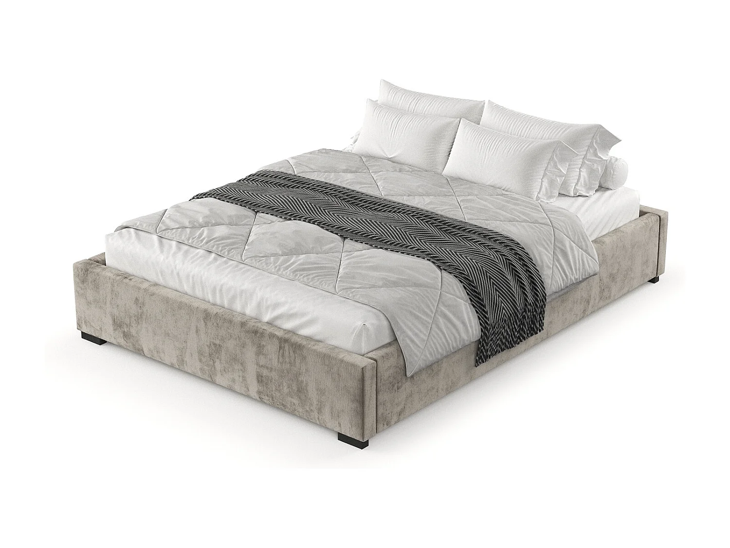 Polsterbett Maple - 180 x 200 cm - Chenille-Stoff - beige