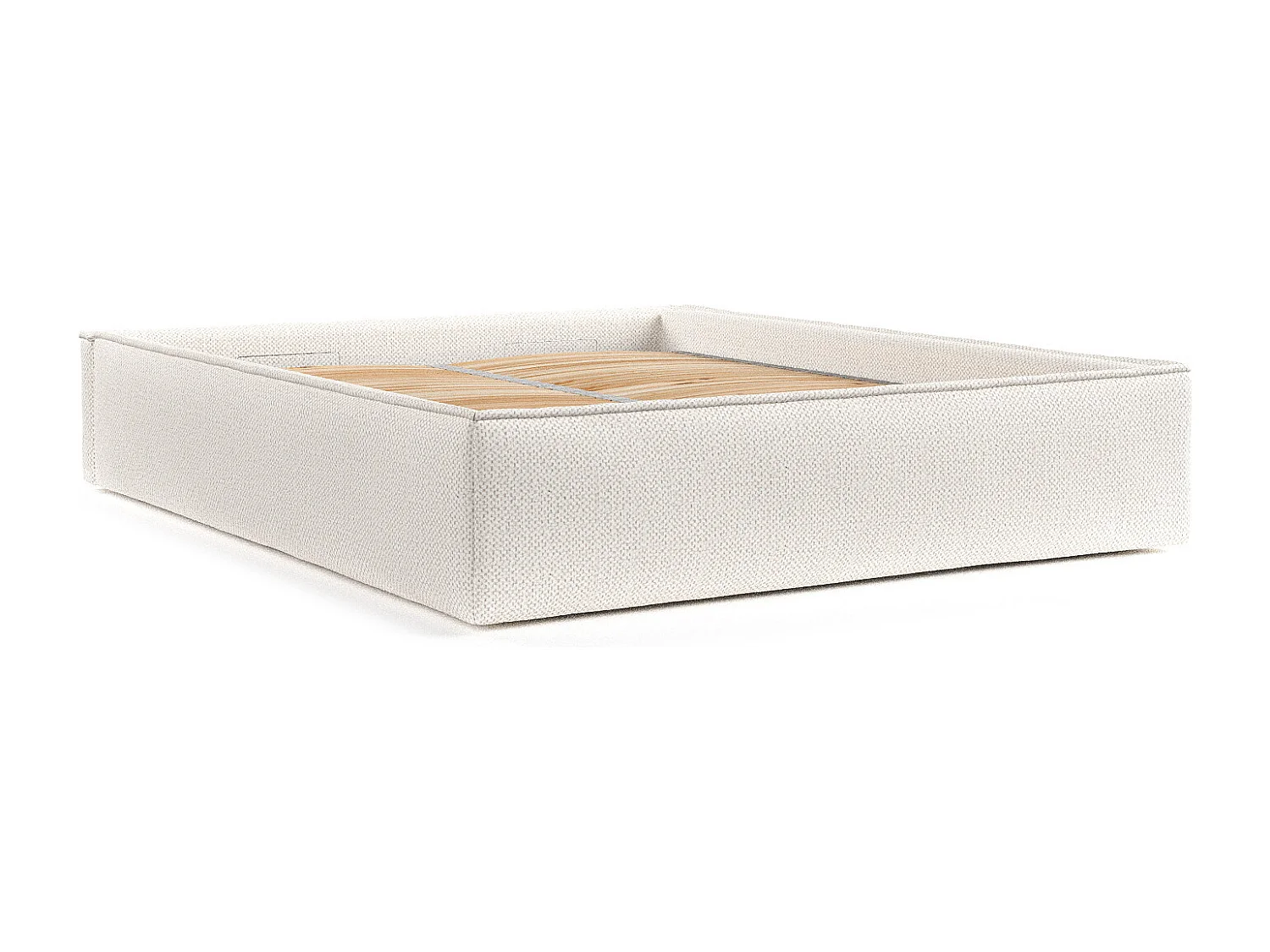 Polsterbett Alvar - 120 x 200 cm - Chenille-Stoff - creme