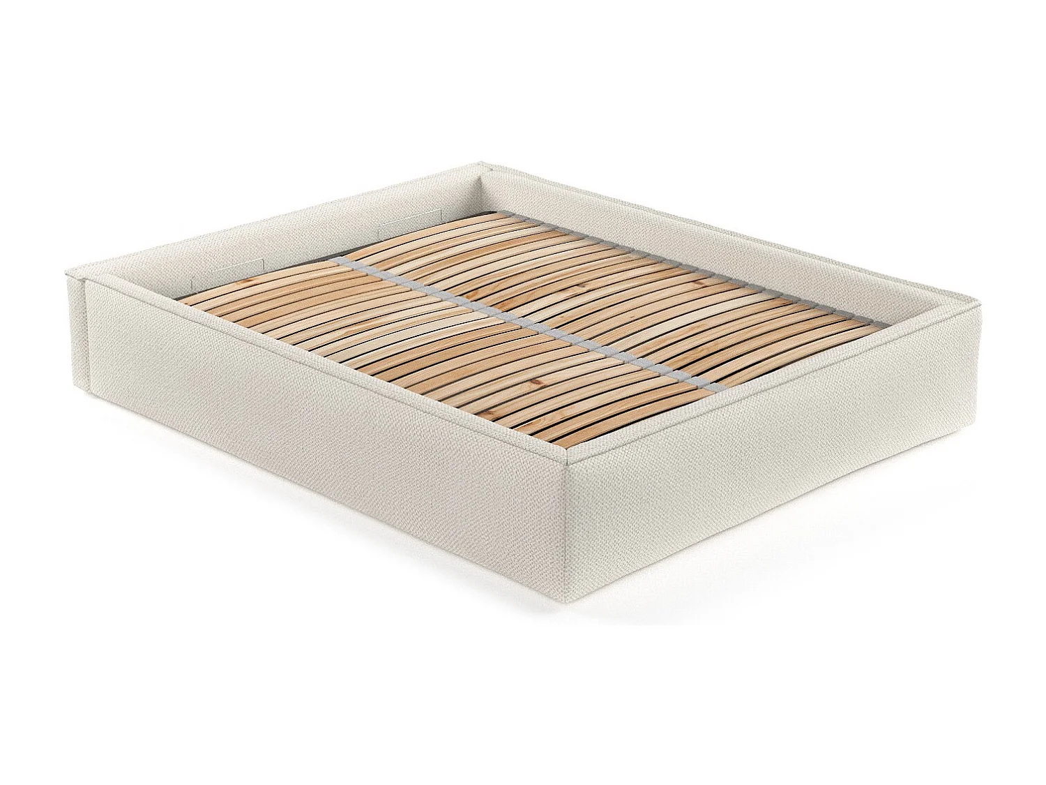 Lit coffre Alvar - 200 x 200 cm - chenille - beige