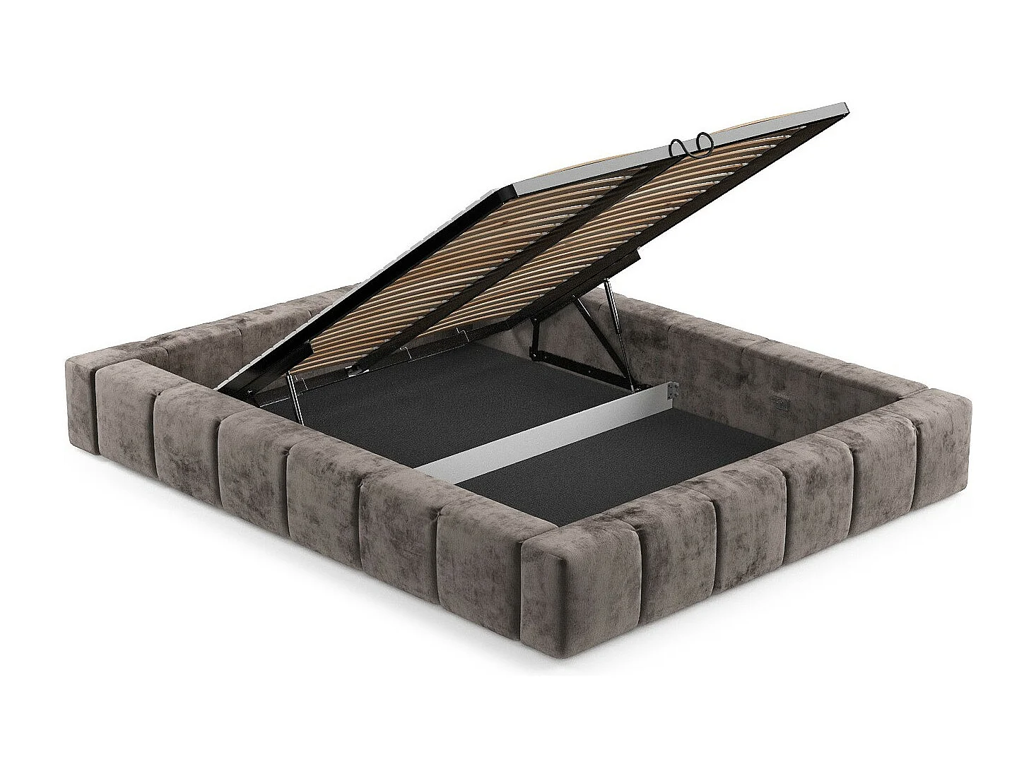 Polsterbett Aruba - 180 x 200 cm - Chenille-Stoff - braun