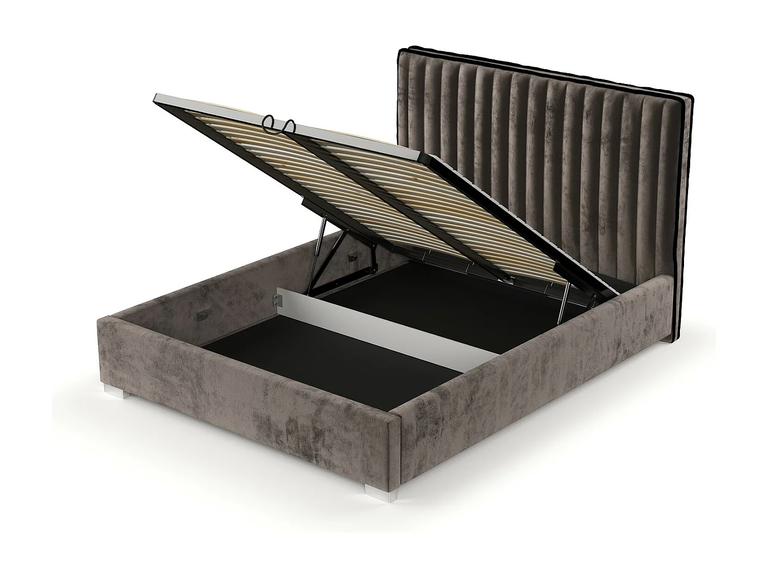 Polsterbett Breeze - 120 x 200 cm - Chenille-Stoff - braun