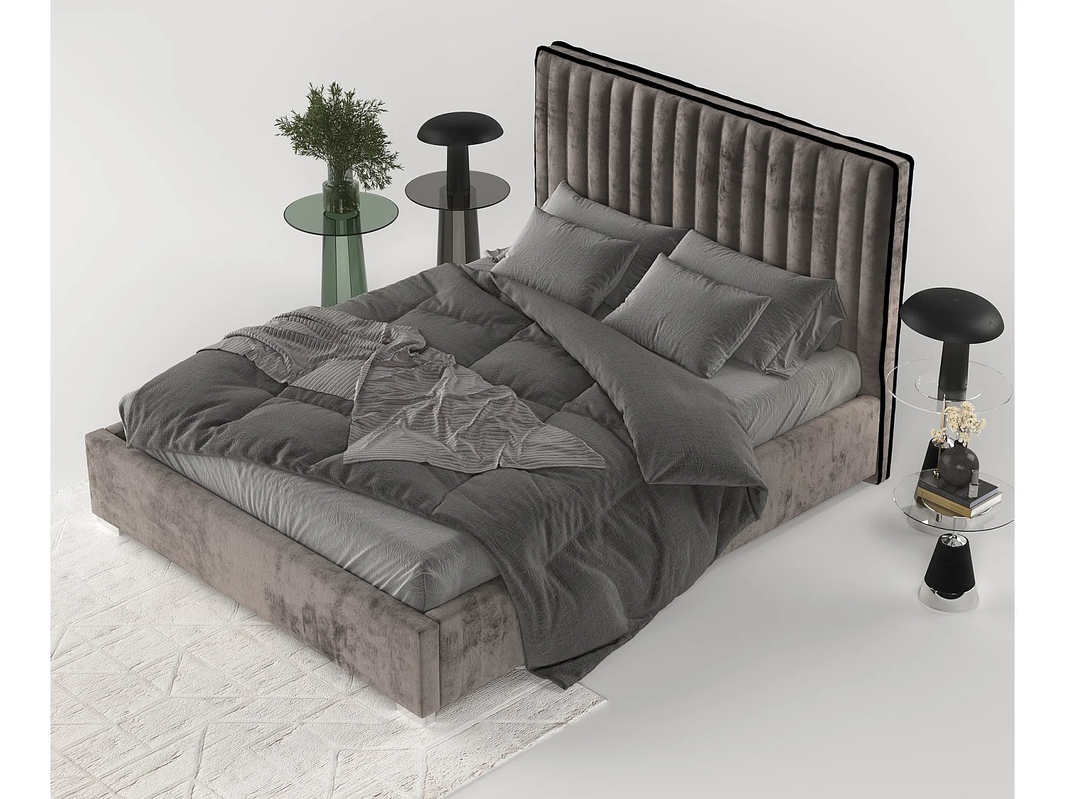 Polsterbett Breeze - 120 x 200 cm - Chenille-Stoff - braun