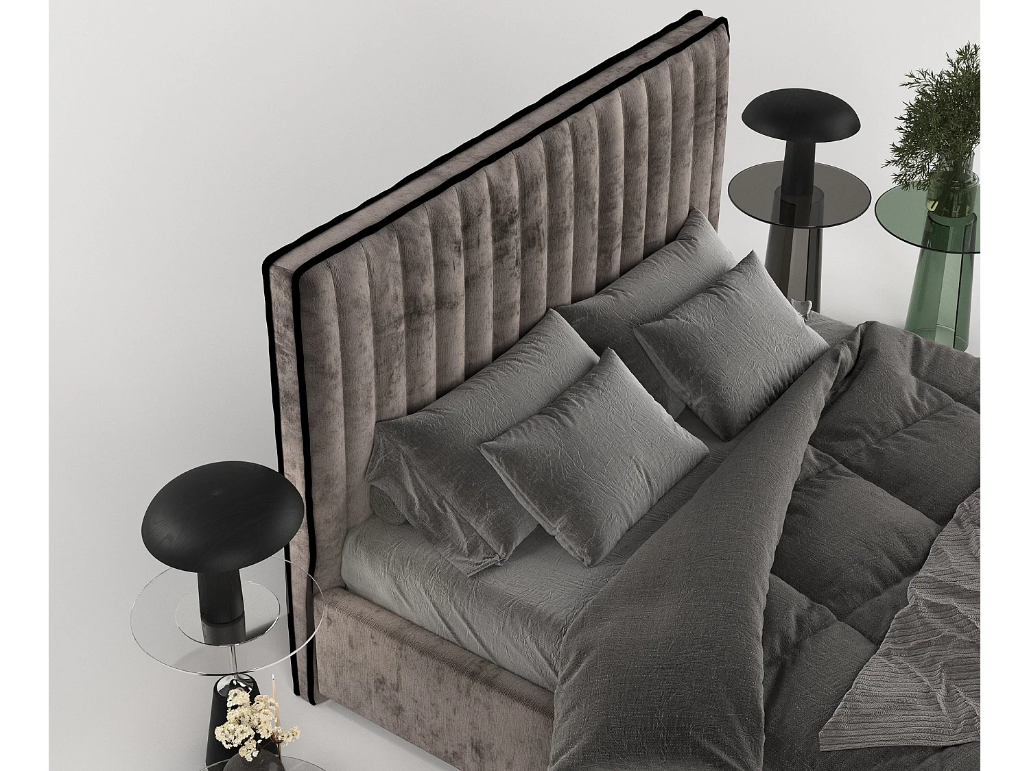 Polsterbett Breeze - 120 x 200 cm - Chenille-Stoff - braun