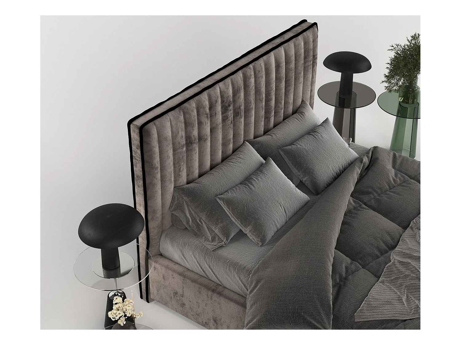 Polsterbett Breeze - 120 x 200 cm - Chenille-Stoff - braun