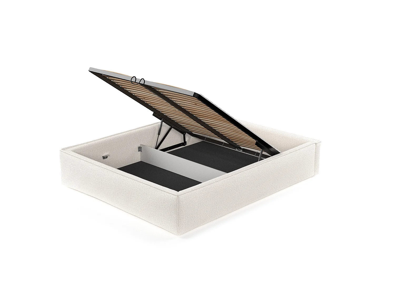 Polsterbett Alvar - 140 x 200 cm - Chenille-Stoff - creme