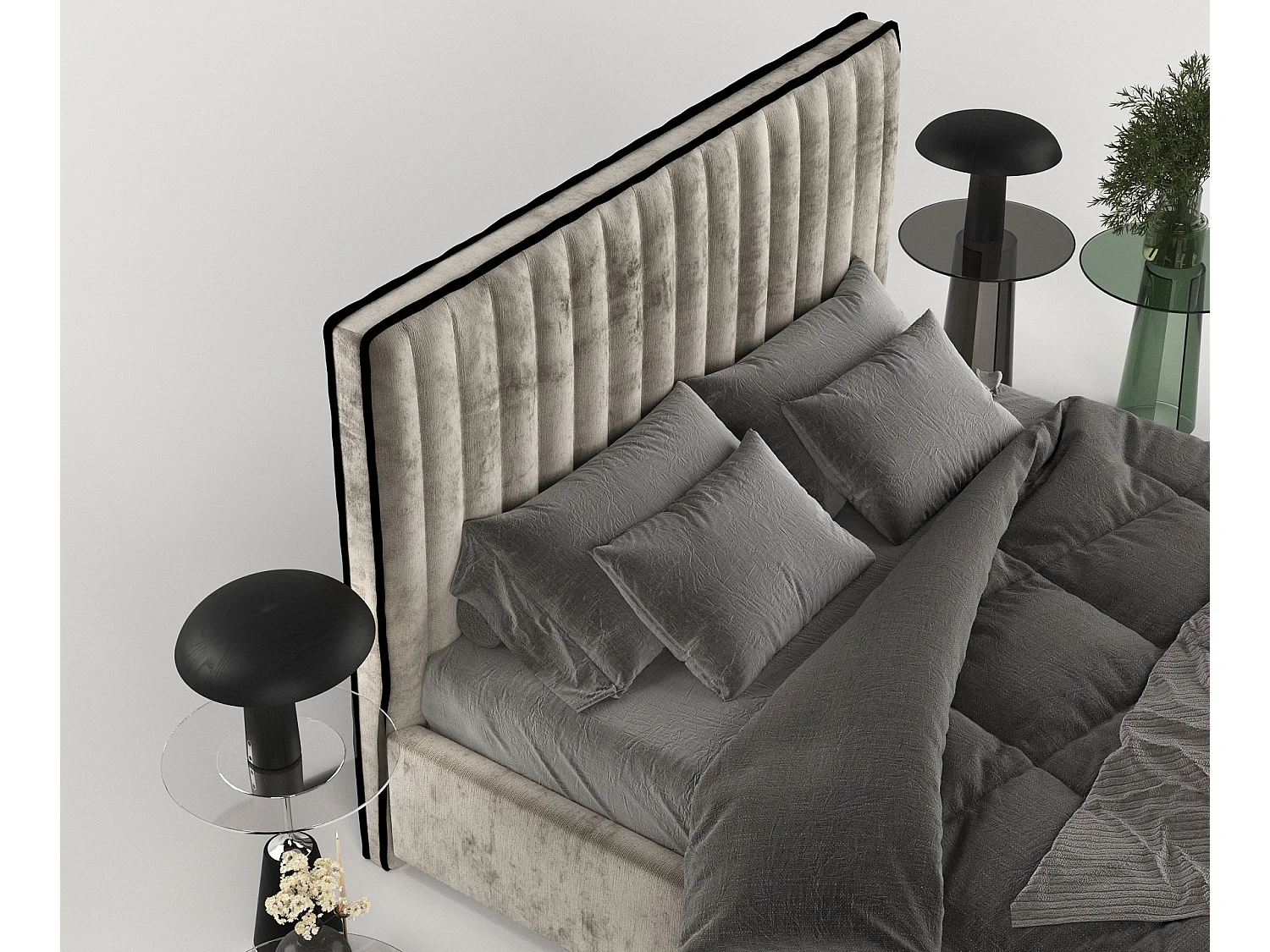 Polsterbett Breeze - 180 x 200 cm - Chenille-Stoff - beige