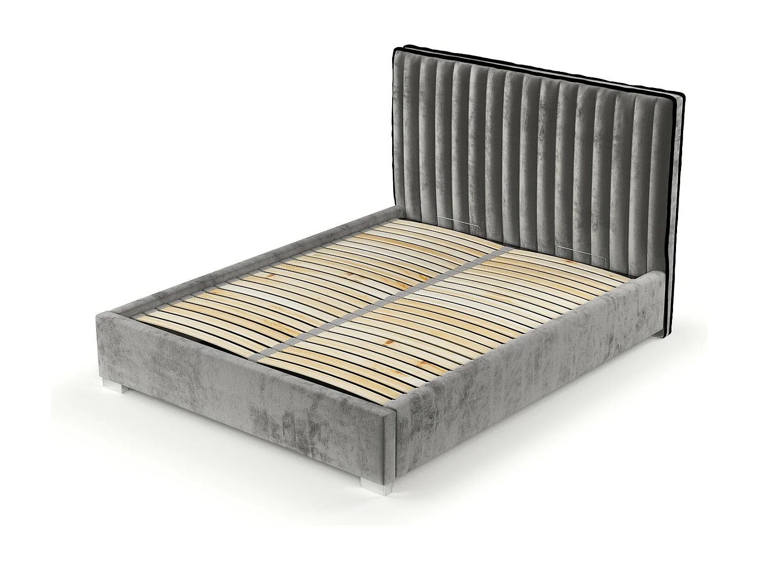 Polsterbett Breeze - 180 x 200 cm - Chenille-Stoff - grau